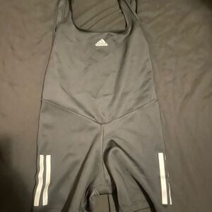 adidas Black Women's Performance Bib Shorts with Reflective Stripes